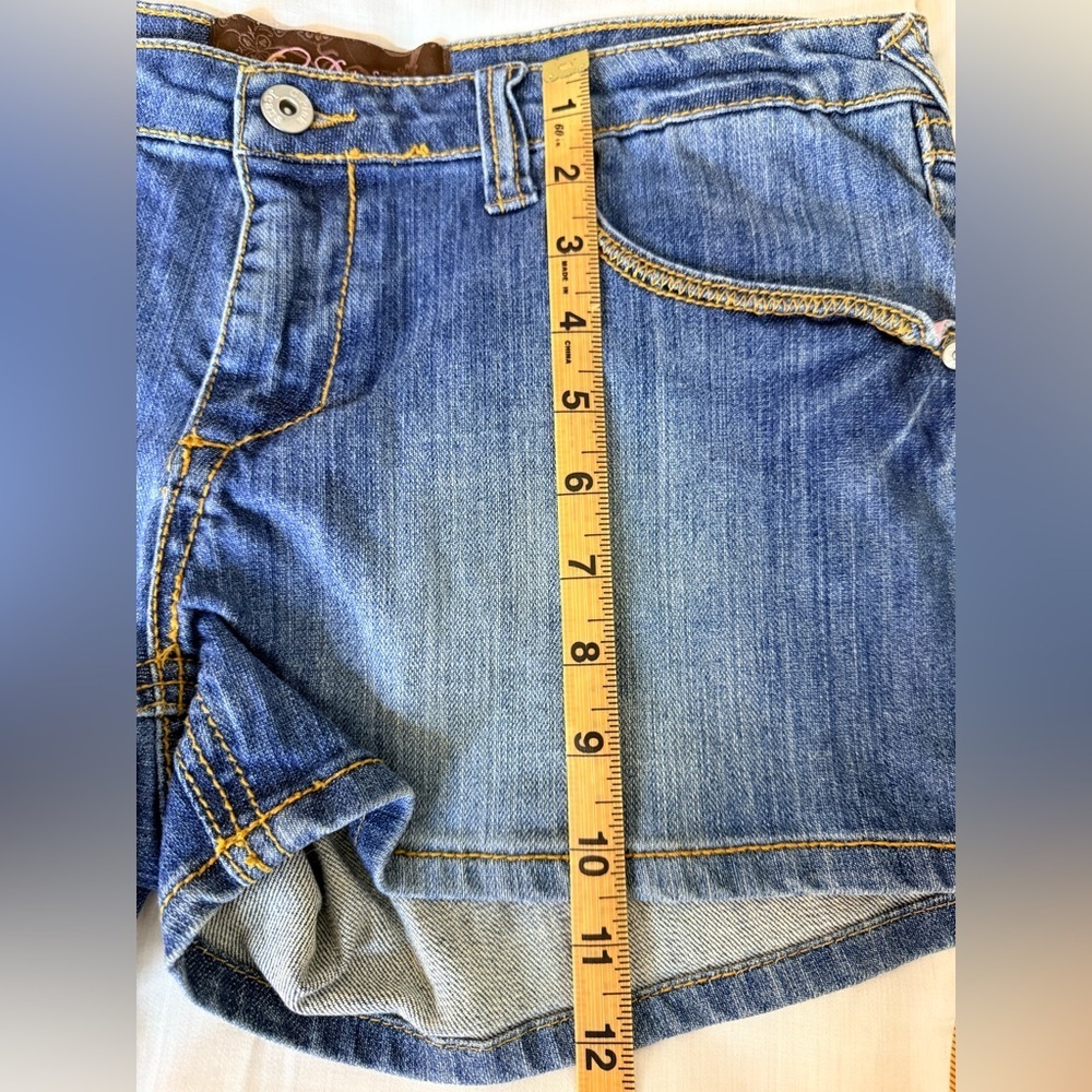 Vintage Y2K 90’s C Pink denim shorts faux suede pockets western cowgirl jr 13 - Picture 10 of 10